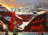 Michael O'Toole Lake Louise Sunset painting